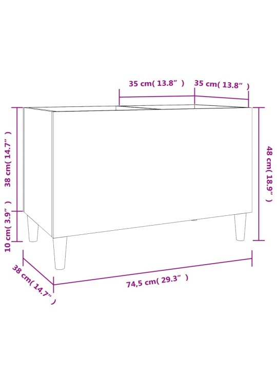 Skříňka na LP desky betonově šedá 74,5x38x48cm kompozitní dřevo