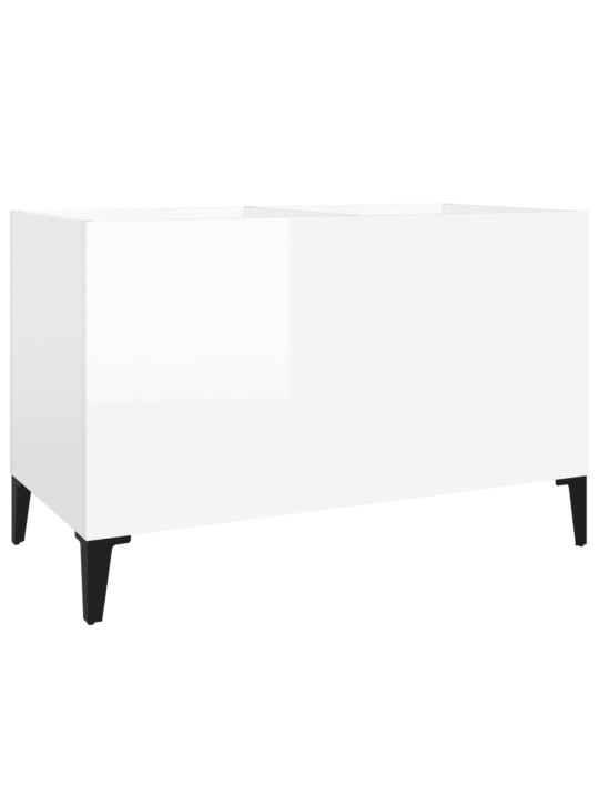 Skříňka na LP desky lesklá bílá 74,5x38x48 cm kompozitní dřevo