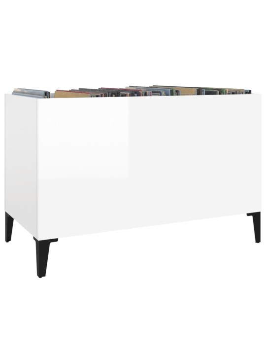 Skříňka na LP desky lesklá bílá 74,5x38x48 cm kompozitní dřevo