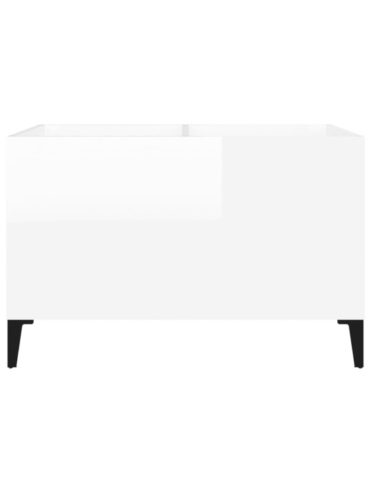Skříňka na LP desky lesklá bílá 74,5x38x48 cm kompozitní dřevo