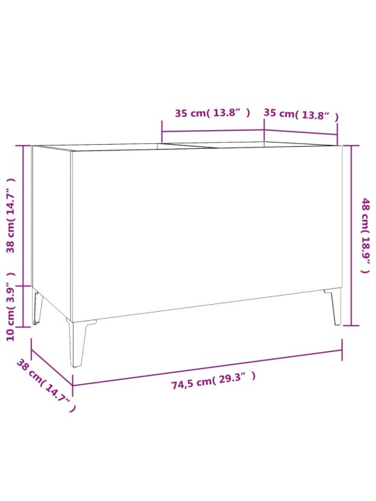 Skříňka na LP desky betonově šedá 74,5x38x48cm kompozitní dřevo