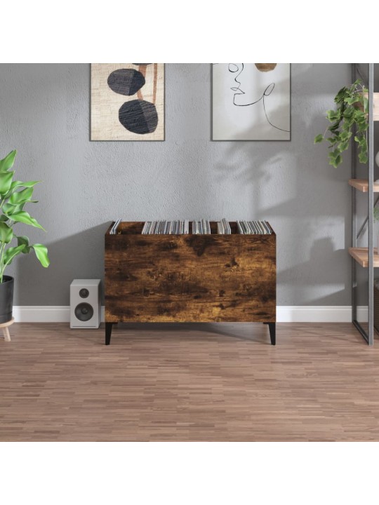 Skříňka na LP desky kouřový dub 74,5x38x48 cm kompozitní dřevo