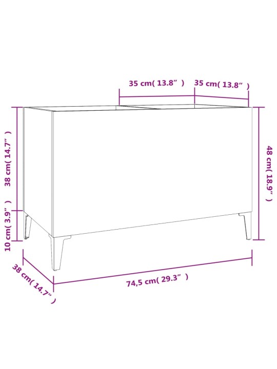 Skříňka na LP desky hnědý dub 74,5x38x48 cm kompozitní dřevo