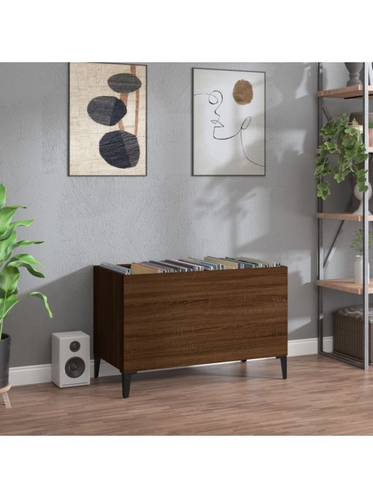 Skříňka na LP desky hnědý dub 74,5x38x48 cm kompozitní dřevo