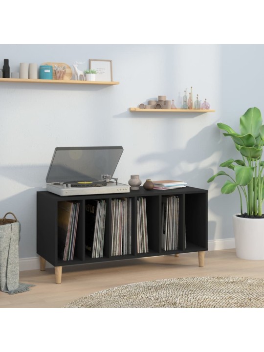 Skříňka na LP desky černá 100 x 38 x 48 cm kompozitní dřevo