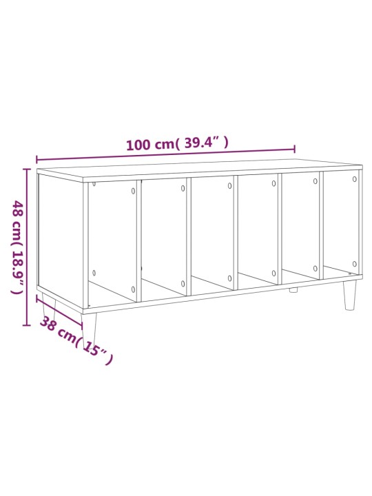 Skříňka na LP desky hnědý dub 100x38x48 cm kompozitní dřevo