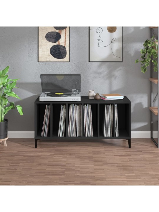 Skříňka na LP desky černá 100 x 38 x 48 cm kompozitní dřevo