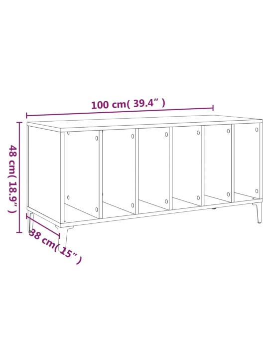 Skříňka na LP desky betonově šedá 100x38x48 cm kompozitní dřevo