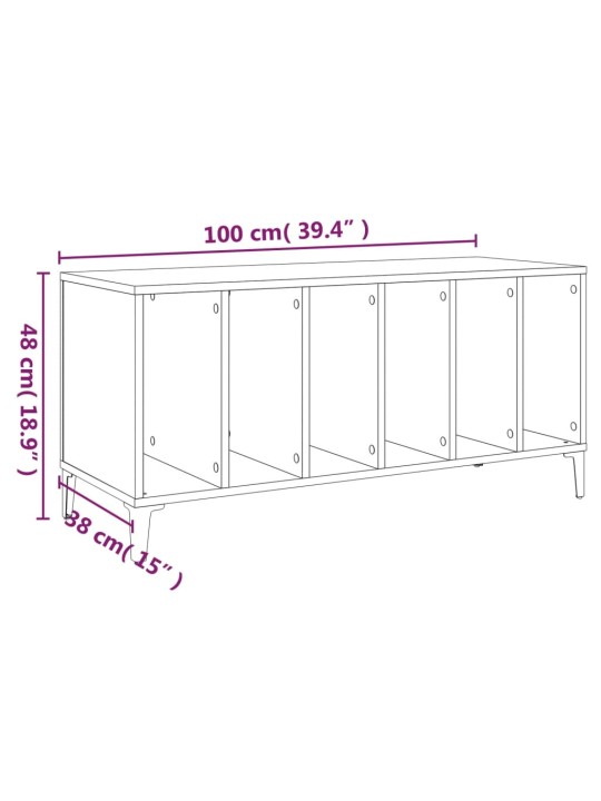 Skříňka na LP desky hnědý dub 100x38x48 cm kompozitní dřevo