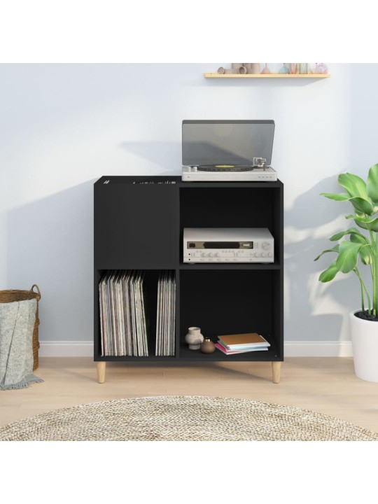 Skříňka na LP desky černá 84,5 x 38 x 89 cm kompozitní dřevo
