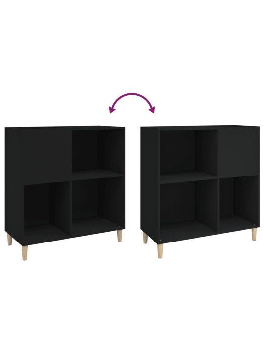 Skříňka na LP desky černá 84,5 x 38 x 89 cm kompozitní dřevo