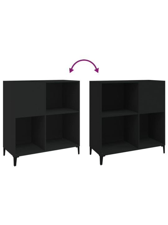 Skříňka na LP desky černá 84,5 x 38 x 89 cm kompozitní dřevo
