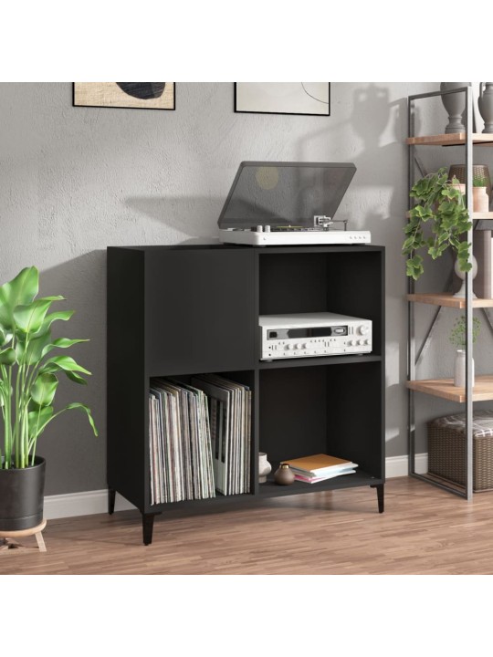 Skříňka na LP desky černá 84,5 x 38 x 89 cm kompozitní dřevo