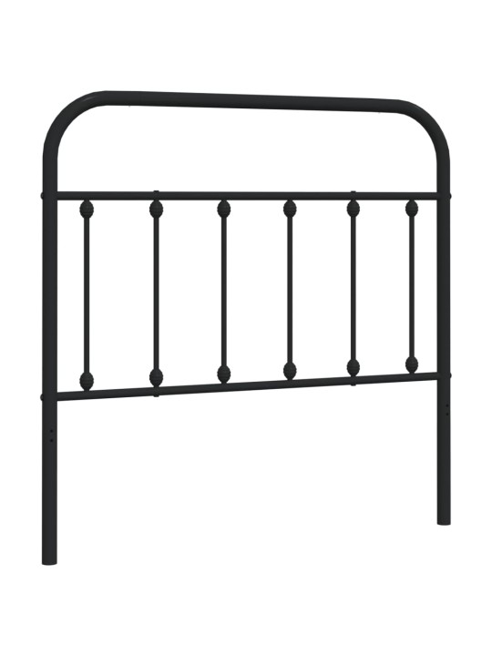 Kovové čelo postele černé 100 cm