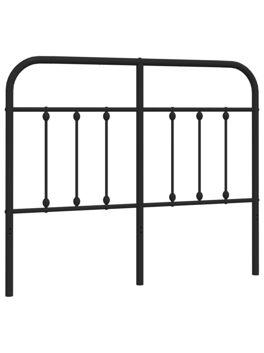 Kovové čelo postele černé 120 cm