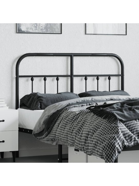 Kovové čelo postele černé 120 cm