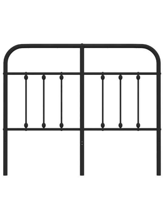 Kovové čelo postele černé 120 cm