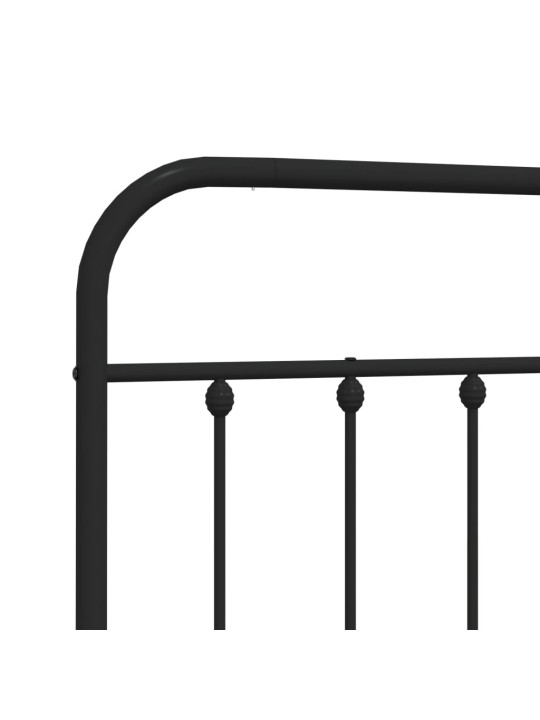 Kovové čelo postele černé 120 cm