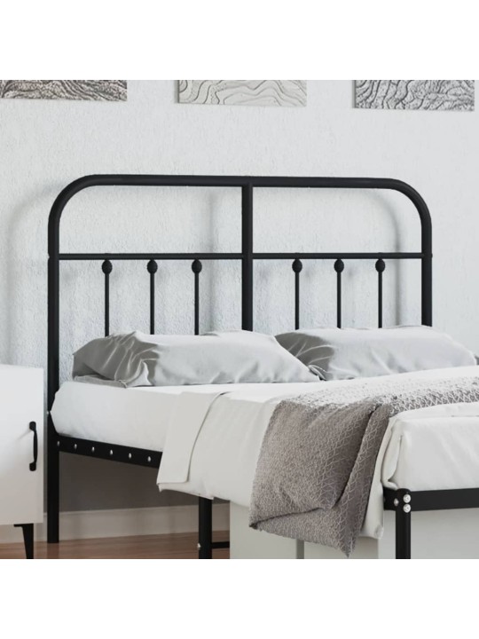 Kovové čelo postele černé 120 cm
