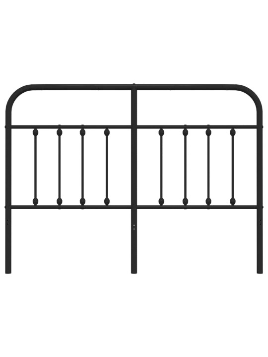 Kovové čelo postele černé 150 cm
