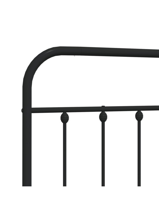 Kovové čelo postele černé 150 cm