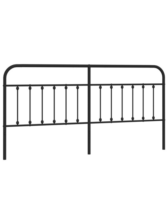 Kovové čelo postele černé 200 cm