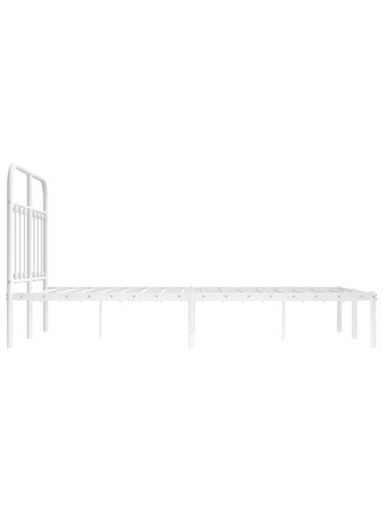 Kovový rám postele s čelem bílý 120 x 200 cm