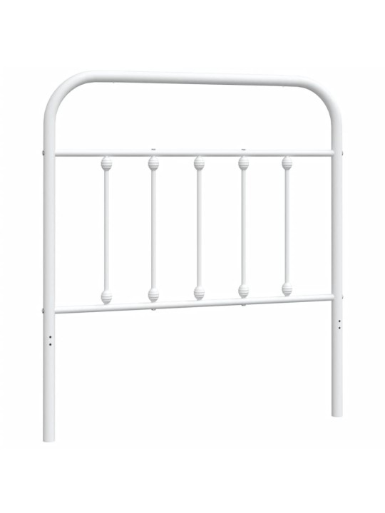 Kovové čelo postele bílé 80 cm