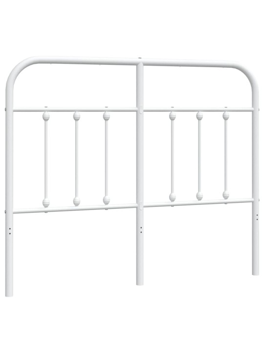 Kovové čelo postele bílé 120 cm