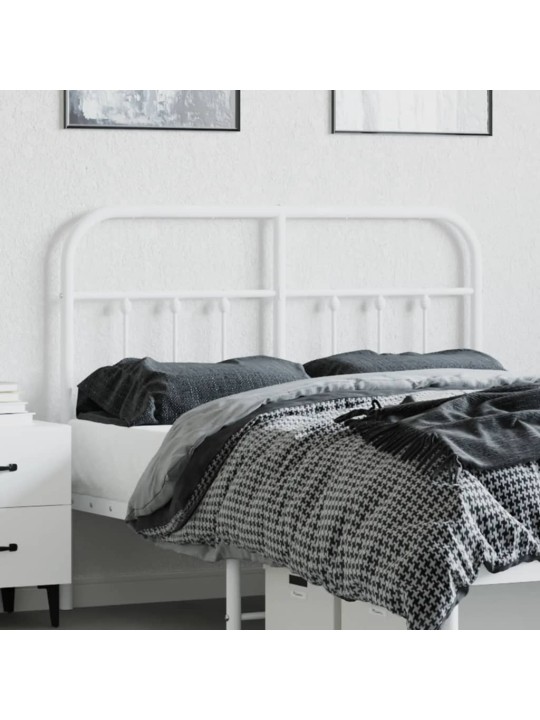 Kovové čelo postele bílé 120 cm