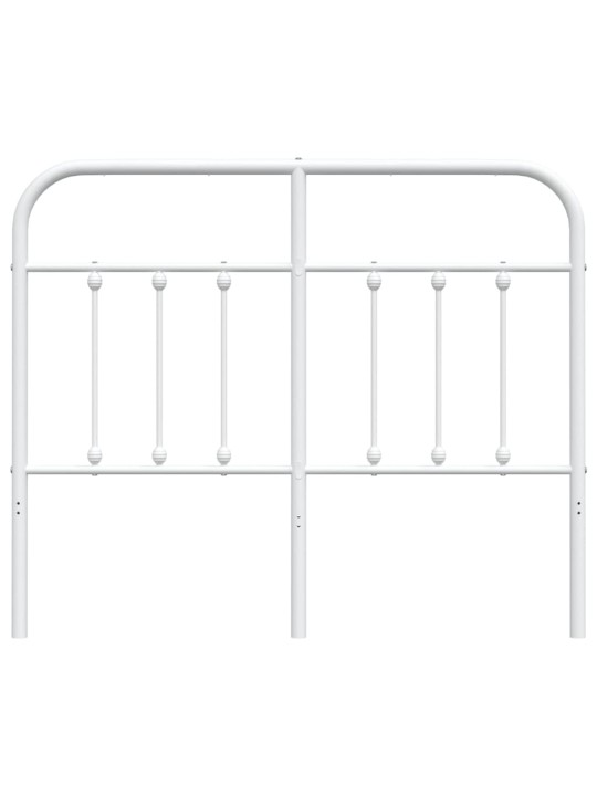 Kovové čelo postele bílé 120 cm