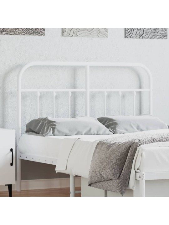 Kovové čelo postele bílé 120 cm