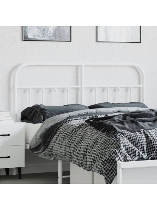 Kovové čelo postele bílé 135 cm