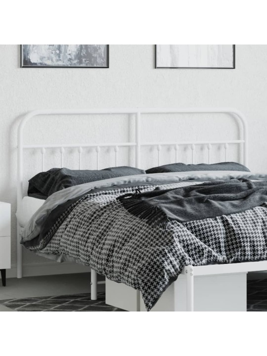 Kovové čelo postele bílé 160 cm