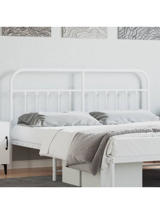 Kovové čelo postele bílé 160 cm