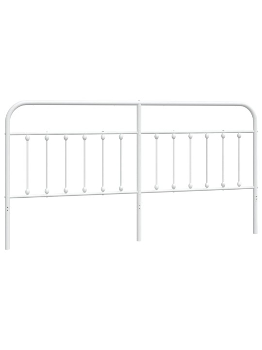 Kovové čelo postele bílé 193 cm