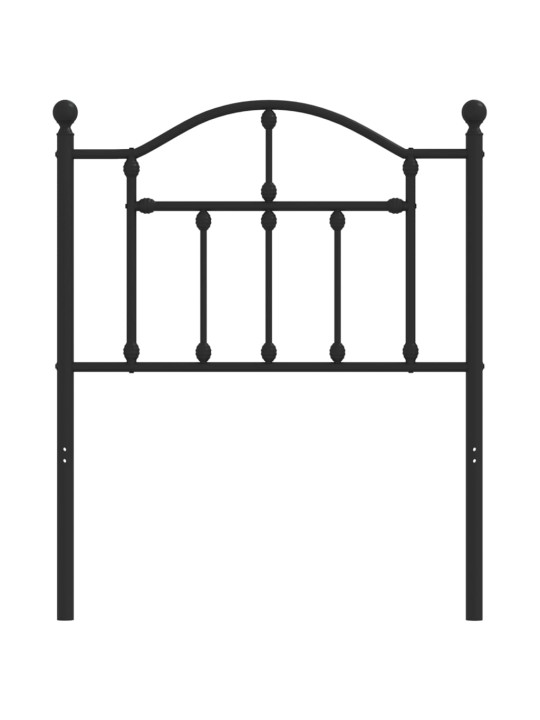 Kovové čelo postele černé 75 cm