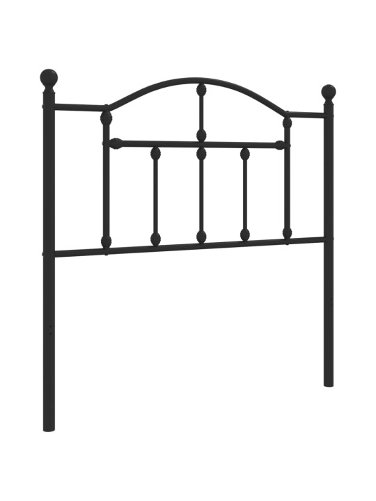Kovové čelo postele černé 90 cm