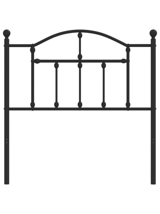 Kovové čelo postele černé 90 cm