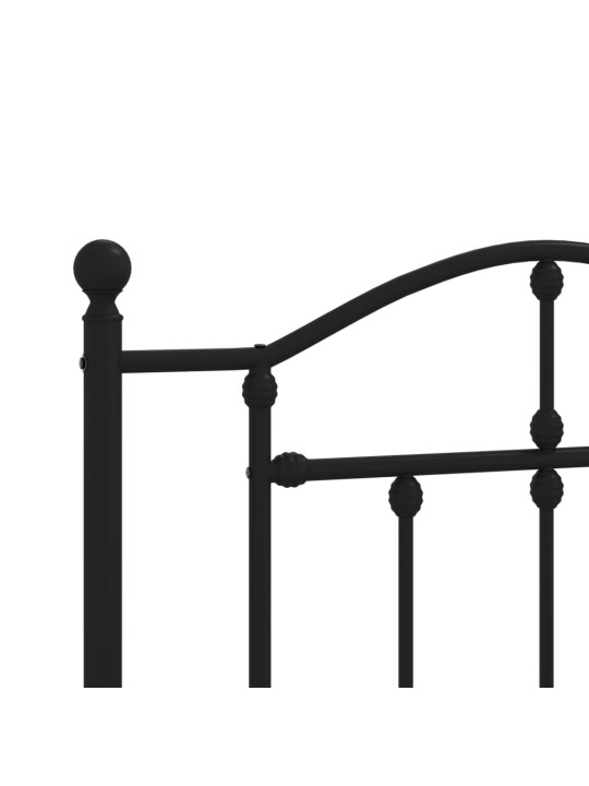 Kovové čelo postele černé 90 cm