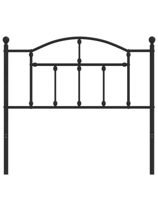 Kovové čelo postele černé 100 cm