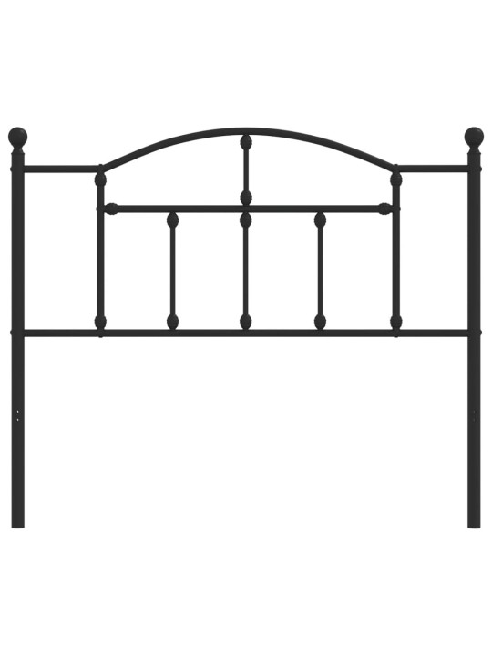 Kovové čelo postele černé 107 cm