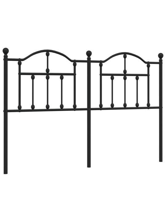 Kovové čelo postele černé 150 cm