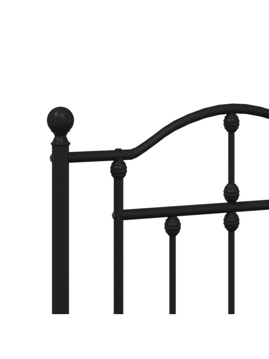 Kovové čelo postele černé 150 cm