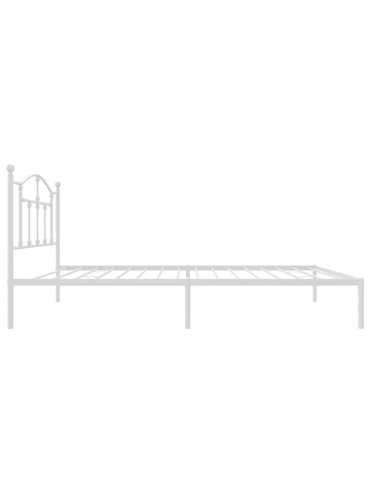 Kovový rám postele s čelem bílý 90 x 200 cm