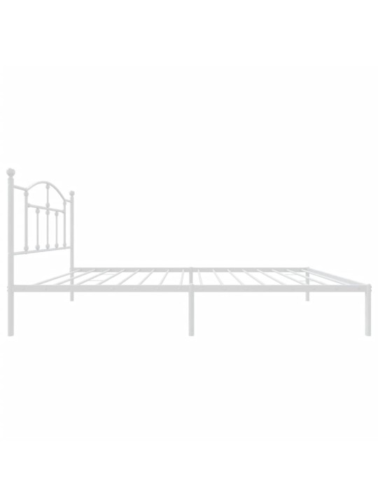 Kovový rám postele s čelem bílý 100 x 200 cm