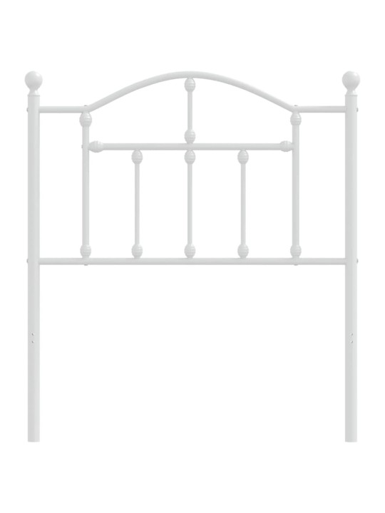 Kovové čelo postele bílé 80 cm