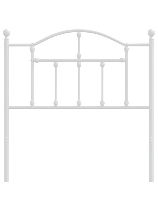 Kovové čelo postele bílé 90 cm