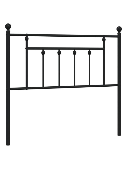 Kovové čelo postele černé 100 cm