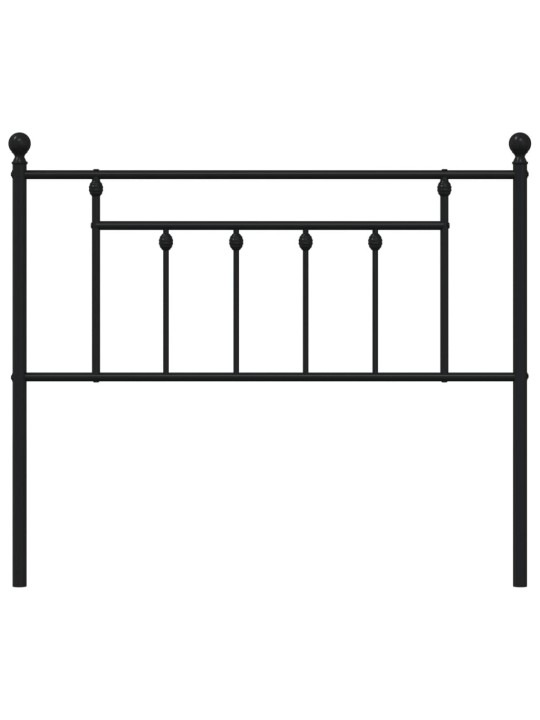 Kovové čelo postele černé 100 cm